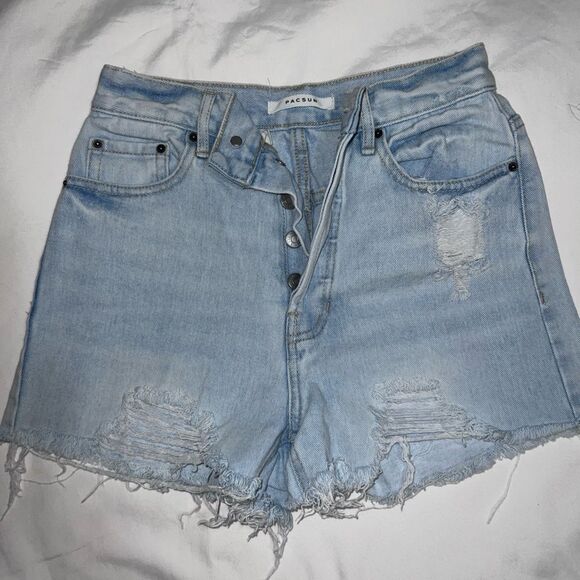 🌼PACSUN HIGH RISE DISTRESSED SHORTS 🌼EXCELLENT CONDITION- SIZE 25 - Picture 1 of 3